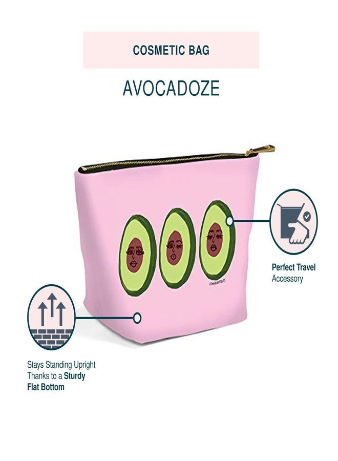 Studio Oh! Mothers Day Gifts Cosmetic Bag for Makeup & Toiletries Avocadoze - Fully Lined, Spacious Size: 8.25" W x 5.5" H x 2.75" D Clutch Pouch with Full Zip Closure - Image 4