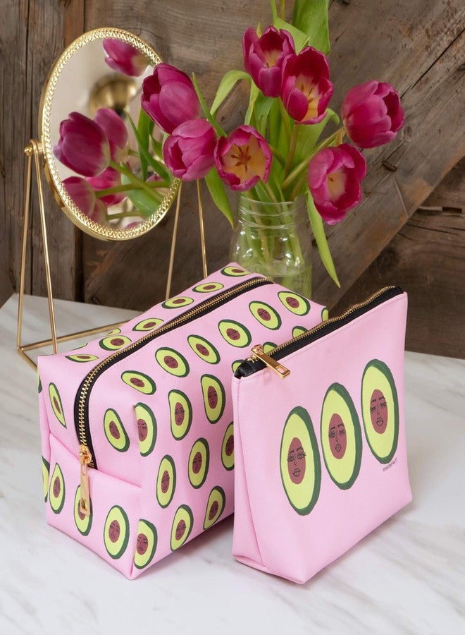 Studio Oh! Mothers Day Gifts Cosmetic Bag for Makeup & Toiletries Avocadoze - Fully Lined, Spacious Size: 8.25" W x 5.5" H x 2.75" D Clutch Pouch with Full Zip Closure - Image 2