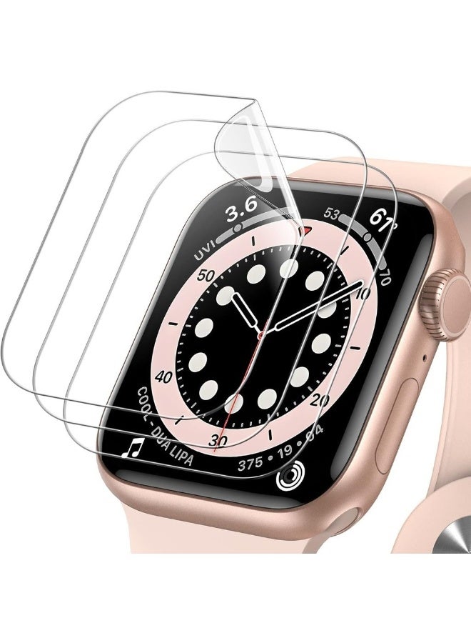 واقي شاشة متوافق مع Apple Watch SE (2022/2020) /Series 6 5 4 40 مم TPU HD Clear Full Coverage Film عبوة من 3 قطع - Image 1