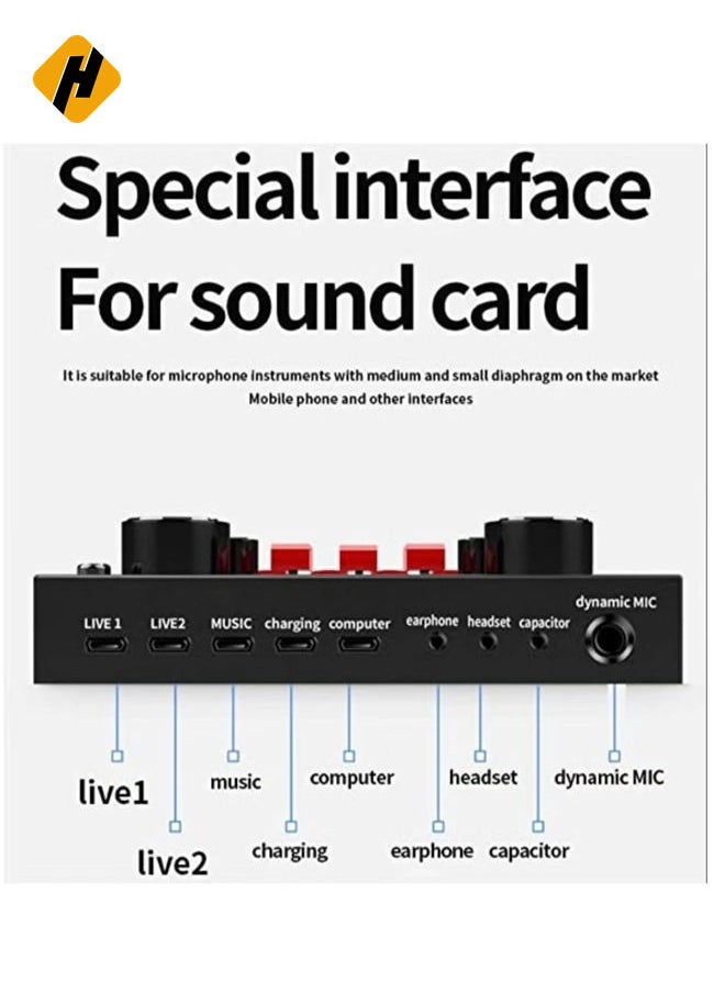 HuHa Live Streaming Sound Adapter Phone Laptop Microphone Multi-Function High Sound Quality Intelligent Compatibility Sound Adapter  - Image 2