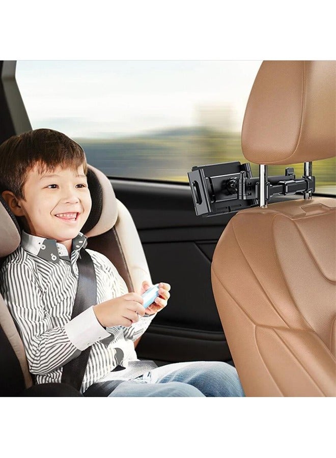 Car Tablet Headrest Holder - Car Back Seat Headrest Tablet Mount Stand for Kids, Road Trip Essentials, Compatible with iPad Pro Air Mini, Galaxy Tab, Other 5.5 to 8.6 Wide Devices, Black - Image 4