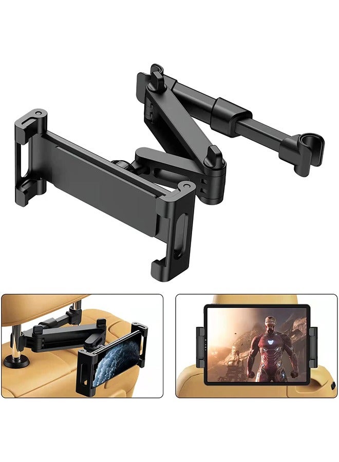 Car Tablet Headrest Holder - Car Back Seat Headrest Tablet Mount Stand for Kids, Road Trip Essentials, Compatible with iPad Pro Air Mini, Galaxy Tab, Other 5.5 to 8.6 Wide Devices, Black - Image 1