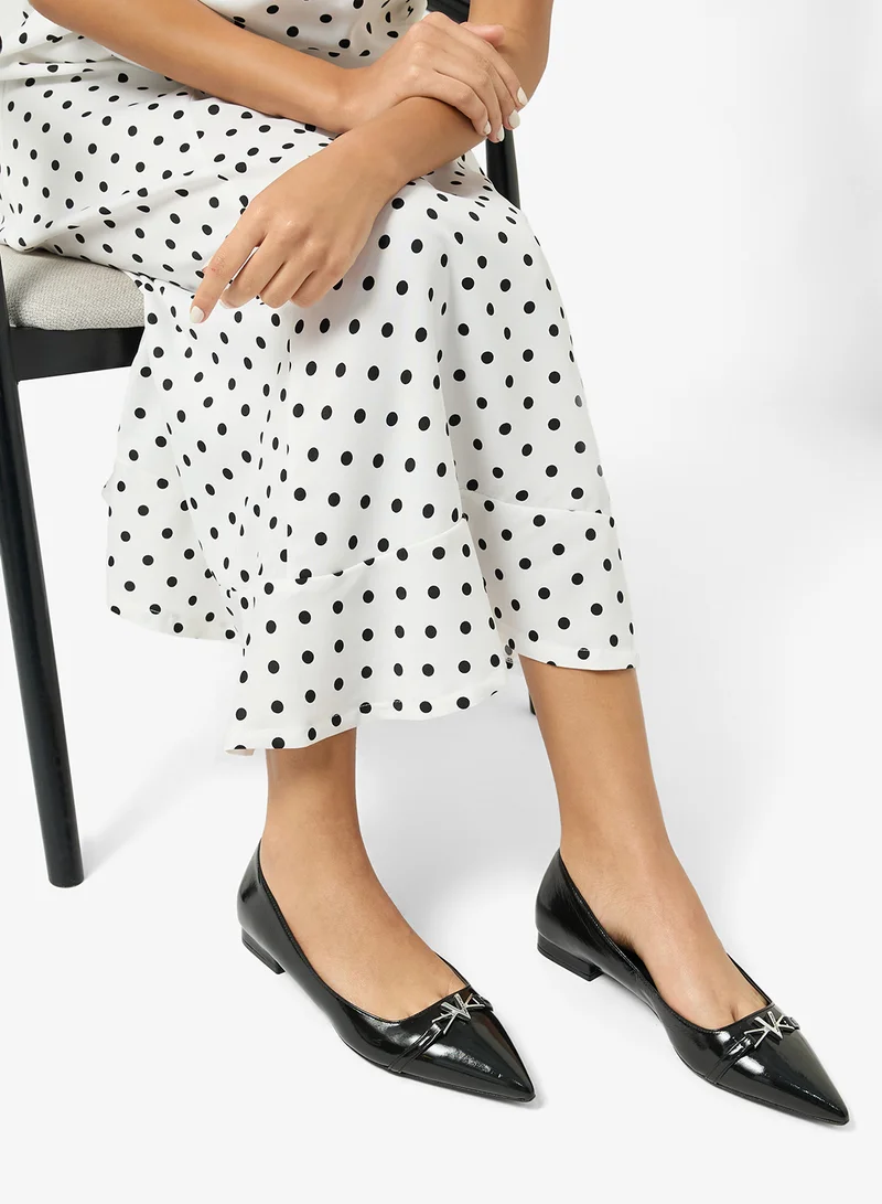 VALENTINO BY MARIO VALENTINO  Bow Detail Ankle strap Flat Ballerinas for Women | Best Price UAE