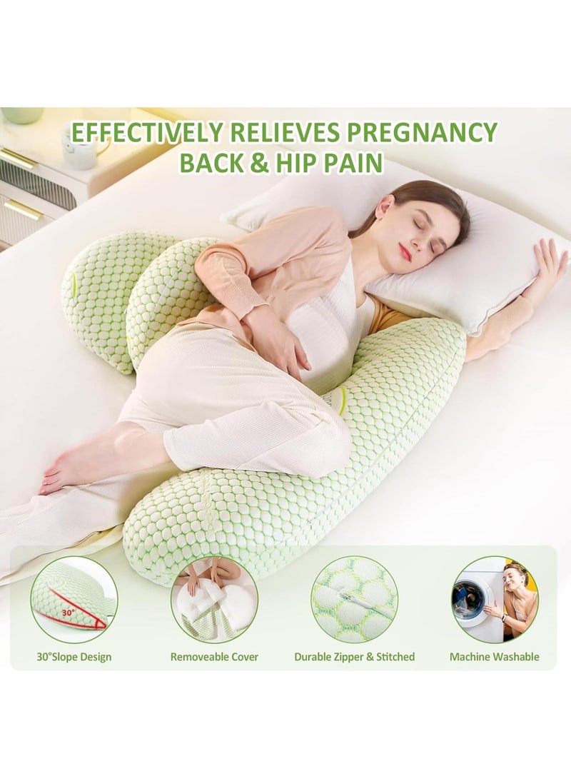 Proactive Pregnancy Pillows, Maternity Pillow with Detachable and Adjustable Pillow Cover - Support for Back, Legs, Belly, HIPS for Pregnant Women,  Green - Image 4