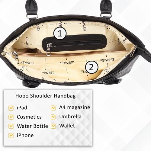 Keywest Women's Mandhana Satchel Tote Handbag for Women | Ladies purse | Stylish Shoulder Bag | Gift For Woman | Black - Image 5