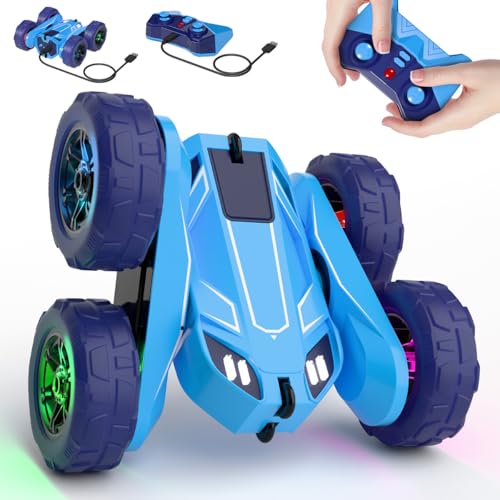 MaxTronic Remote Control Car Rechargeable RC Cars Remote Controller 20kmh Double Sided 360 Rotation Stunt Stunt Crawler with LED Lights for Boys Girls Aged 313 - Image 1