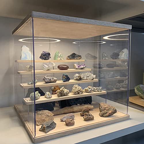 DuvinDD Acrylic Display Case with 5-Tier Figure Stand Clear Collectibles Showcase with Door, Countertop Assemble Storage Box for Action Figure Hot Wheels Display with Wooden Base - Image 2