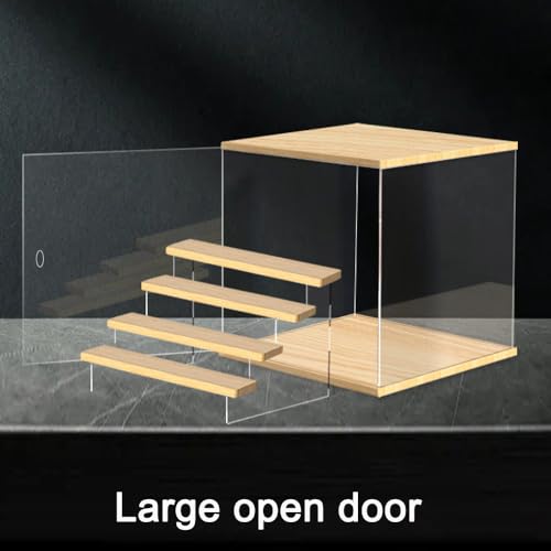 DuvinDD Acrylic Display Case with 5-Tier Figure Stand Clear Collectibles Showcase with Door, Countertop Assemble Storage Box for Action Figure Hot Wheels Display with Wooden Base - Image 4