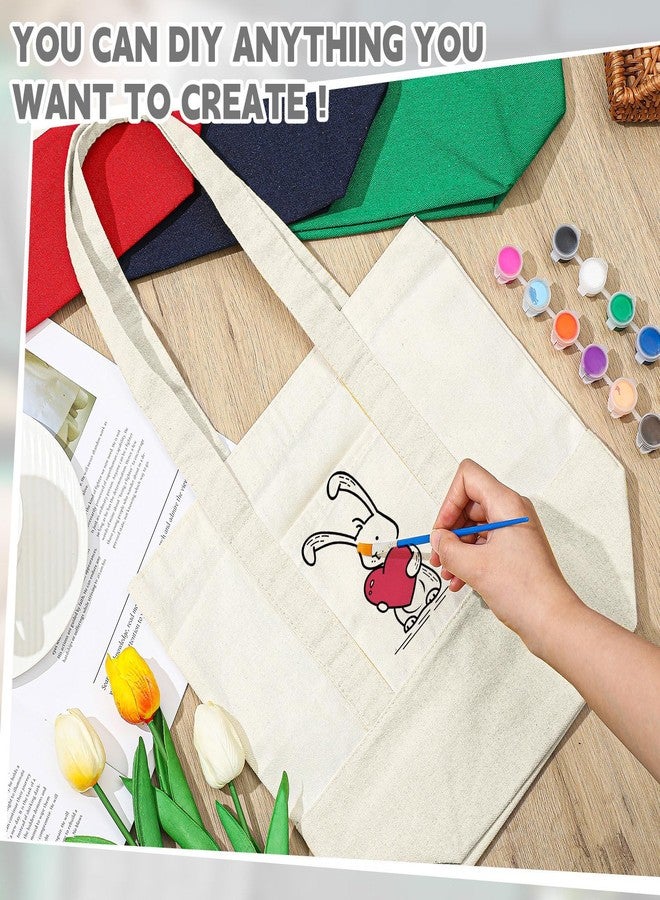 Amylove Canvas Tote Bag with Pockets Duty Canvas Sublimation Blank Small Bag Mini Reusable Tote for Crafts DIY(13" X 11",Natural Color,1 Pcs) - Image 3