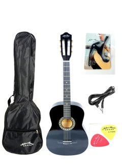 Mike Music 38 inch Classical-Electric Nylon String Guitar, Right, with Bag,Capo,Cable, Picks(Classical-Electric, Black) - pzsku/ZE9E5D7700F0E91286272Z/45/_/1659036027/2bb4b648-2dfd-4958-a710-f872ab080c5d