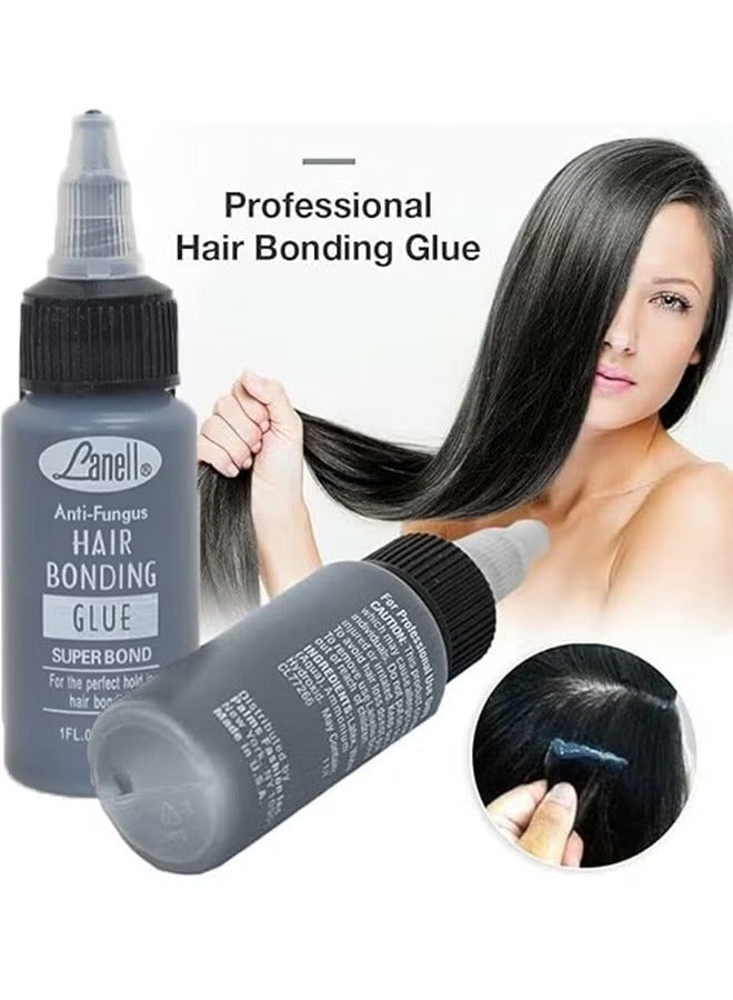 Lanell Anti Fungus Hair Bonding Glue 30ml, Hair Extension Gel Glue, Anti Allergy Hair Bonding Glue Strong Hold Hairpiece Gel, Wig Extension Adhesive Glue for Pro Salon and Home - Image 2