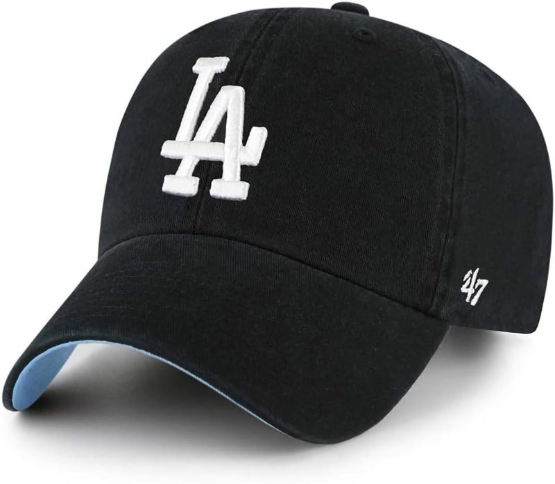 47 Los Angeles Dodgers Primary Logo Ballpark Clean Up Dad Hat Baseball Cap - Multiple Colors (Black White Blue) - Image 1