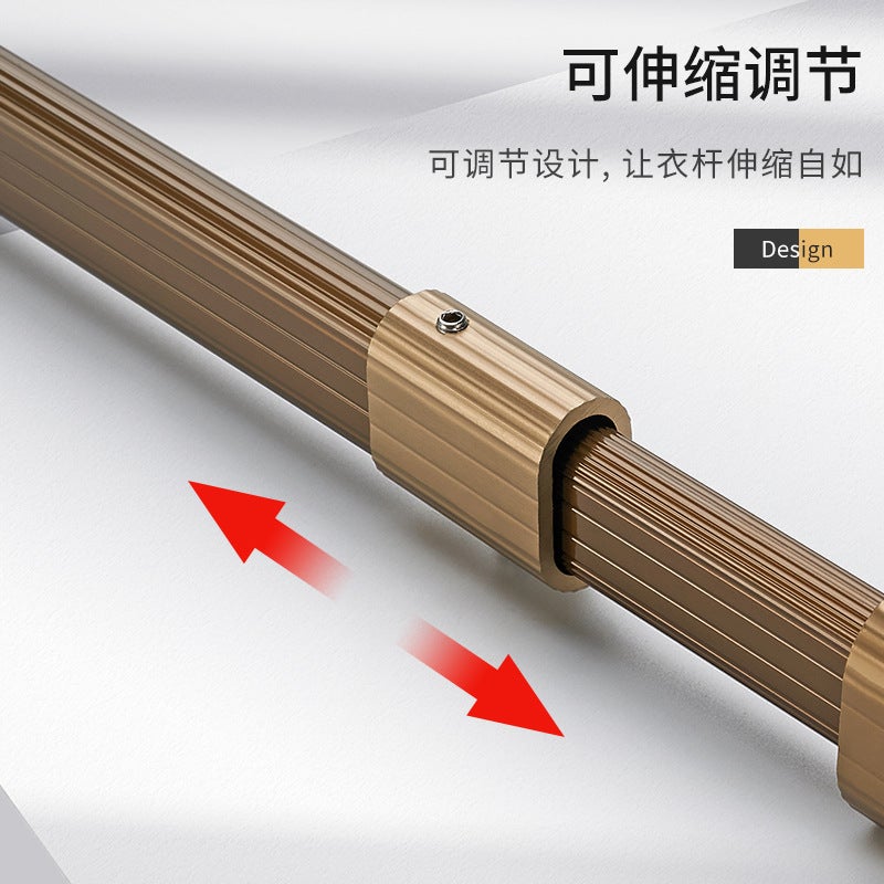 Wardrobe Aluminum Alloy Telescopic Clothes Rod Closet Rod Clothes Rail Flange Base Hanging Clothes Rod Storage Telescopic Convenient - Image 4