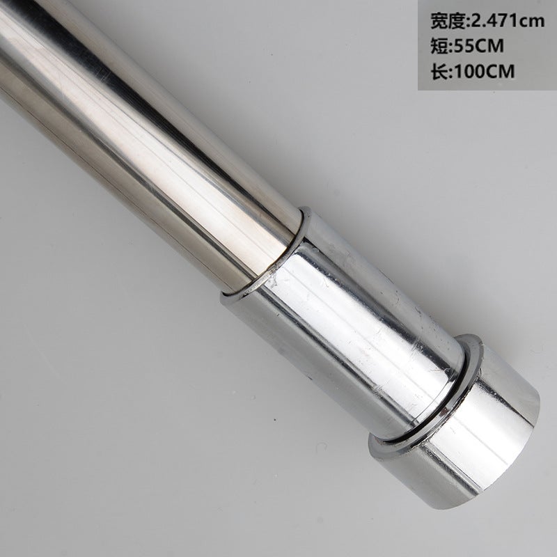 Wardrobe Aluminum Alloy Telescopic Clothes Rod Closet Rod Clothes Rail Flange Base Hanging Clothes Rod Storage Telescopic Convenient - Image 1