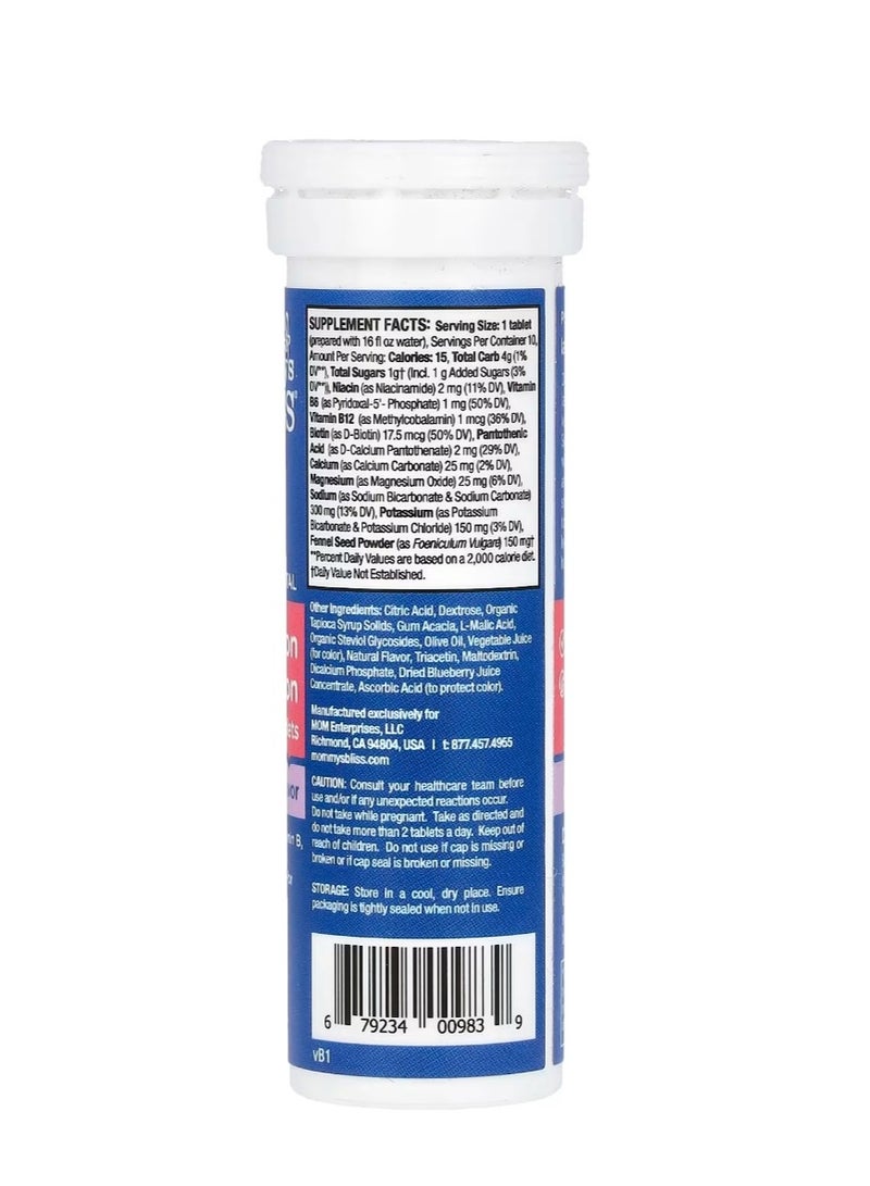 Mommy's Bliss Postnatal Lactation Hydration Drink Tablets Berry Acai 10 Effervescent Tablets - Image 2