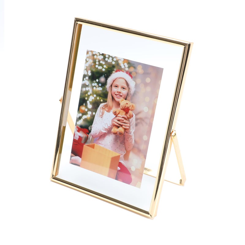 أهاجو Ahago Gold Floating Frame (5 "" x7 "" عمودي) للصورة 4x6 3.5x5 2x3 على الطاولة الجرف صورة إطار هدية راقية لمهرجان الزفاف منزل أو مكتب د؟ - Image 1