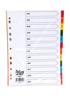 Deluxe Jan-Dec Manila Color Divider, Stationery Binder Index Dividers 