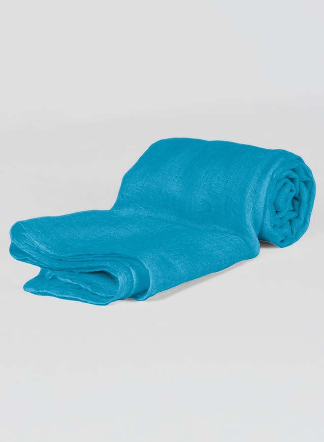 BAJRA 100% Premium Handwoven Cashmere Shawl in Celeste Blue, Traditionally Woven All-in-One Shawl, Wrap & Scarf  - Image 4