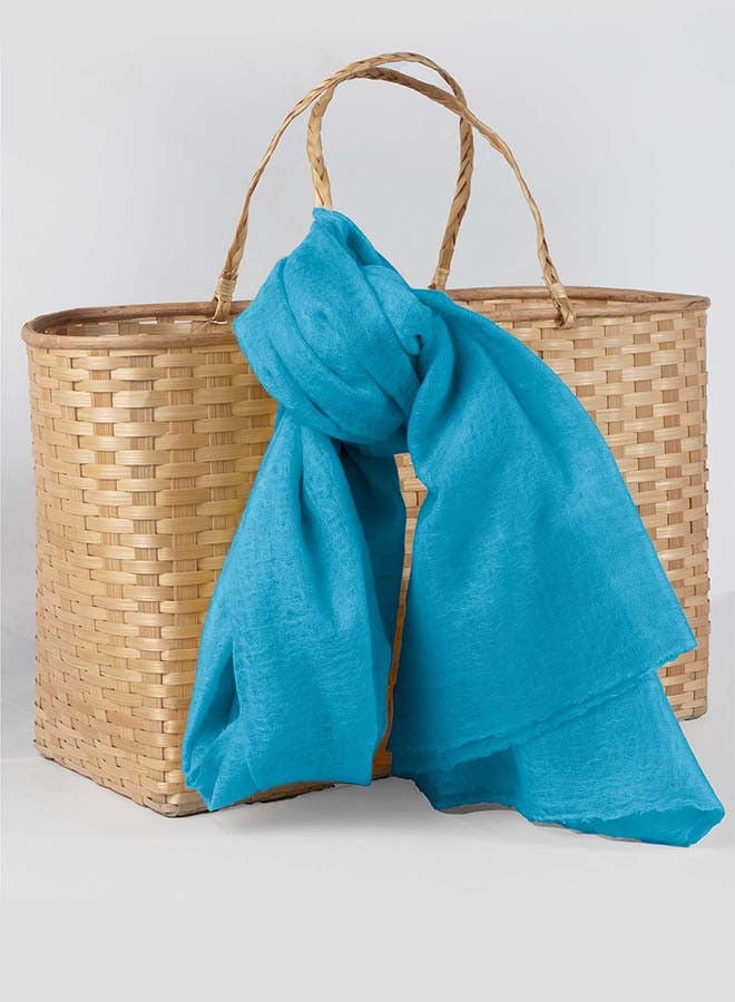 BAJRA 100% Premium Handwoven Cashmere Shawl in Celeste Blue, Traditionally Woven All-in-One Shawl, Wrap & Scarf  - Image 1