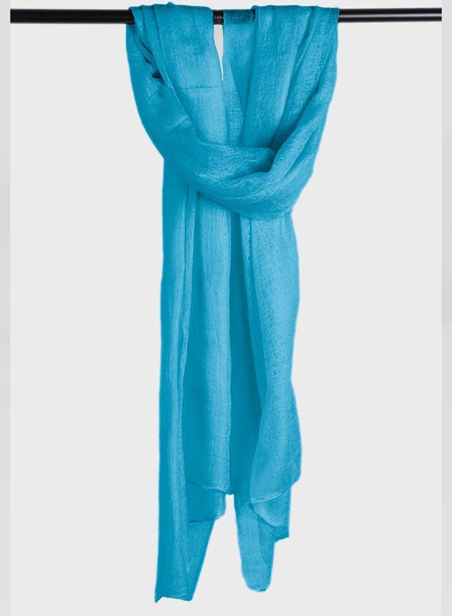 BAJRA 100% Premium Handwoven Cashmere Shawl in Celeste Blue, Traditionally Woven All-in-One Shawl, Wrap & Scarf  - Image 3