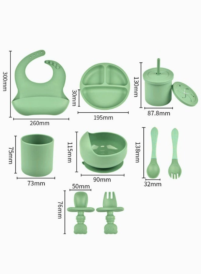 تشيس اب طقم أدوات إطعام الأطفال من السيليكون للفطام - وعاء شفط، ملاعق ناعمة ومرايل قابلة للتعديل	أدوات تناول الطعام الذاتي من السيليكون الآمن للأطفال والرضع - Image 2