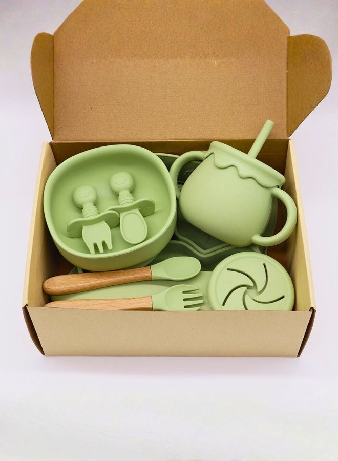 تشيس اب طقم أدوات إطعام الأطفال من السيليكون للفطام - وعاء شفط، ملاعق ناعمة ومرايل قابلة للتعديل	أدوات تناول الطعام الذاتي من السيليكون الآمن للأطفال والرضع - Image 3