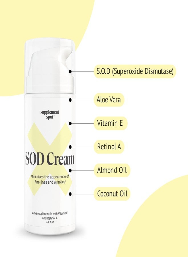 Supplement Spot Superoxide Dismutase (SOD) Anti-Aging Cream - Face Moisturizer for Fine Lines & Wrinkles, Smooth & Firm Skin, Youthful Glow, Antioxidant-Rich Skincare, 3.4 oz - Image 4
