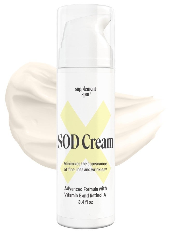 Supplement Spot Superoxide Dismutase (SOD) Anti-Aging Cream - Face Moisturizer for Fine Lines & Wrinkles, Smooth & Firm Skin, Youthful Glow, Antioxidant-Rich Skincare, 3.4 oz - Image 1