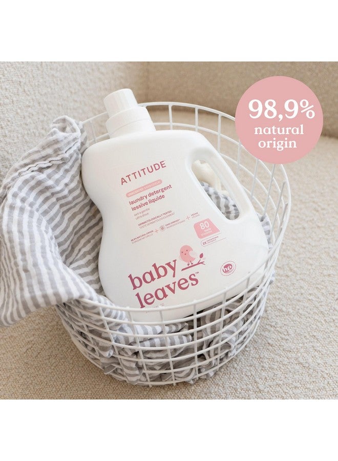 Attitude منظف غسيل الأطفال السائل من ATTITUDE، معتمد من EWG، آمن لملابس الأطفال، للرضع وحديثي الولادة، صابون غسيل نباتي ومشتق طبيعياً، متوافق مع HE، بدون رائحة، 80 غسلة، 67.6 أونصة سائلة - Image 3