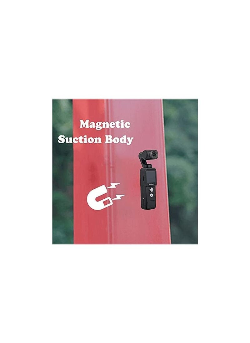 Feiyu Pocket-2 Handheld Action Camera 4K 60FPS with 3-Axis Gimbal Stabilizer, 130° Wide Angle, 1.3" Touch Screen, 1/2.3” CMOS, WiFi, for Filming Travel Vlog Video
