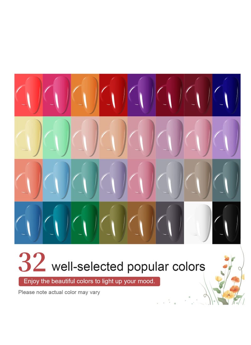 JODSONE - JODSONE Gel Nail Polish Kit with U V Light 32 Colors Gel Polish Nail Kit Soak Off Gel Nail Set Manicure Tools Nail Gel Kit Gifts for Women - Image 1