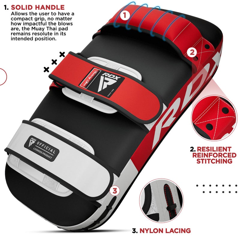 RDX Muay Thai Pad for Training, Curved Kickboxing Kicking Strike Shield, Coaching Kick Boxing, MMA, Martial Arts, Karate, Taekwondo, Punching, Foot, Knee and Elbow Target (One Pad Only) - Image 2