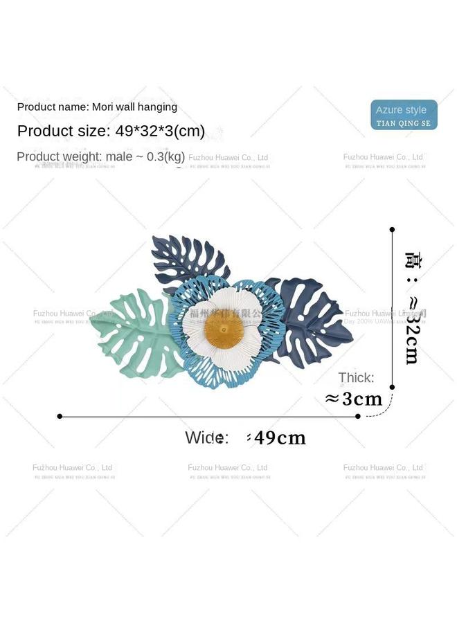 الأزرق جي دبليو أزياء وأوراق حديدية بسيطة زخرفة حائط غرفة المعيشة تلفزيون خلفية جدار الديكور - Image 3