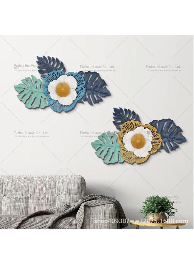 الأزرق جي دبليو أزياء وأوراق حديدية بسيطة زخرفة حائط غرفة المعيشة تلفزيون خلفية جدار الديكور - Image 2