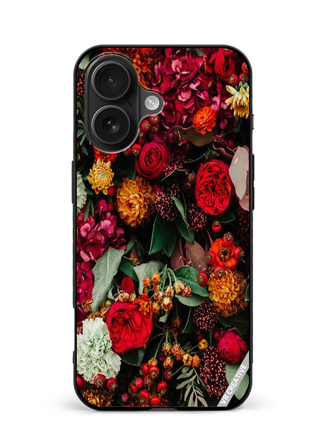 VR CREATIVE Protective Case Cover For Apple iPhone 16 Colourful Flower Design Multicolour