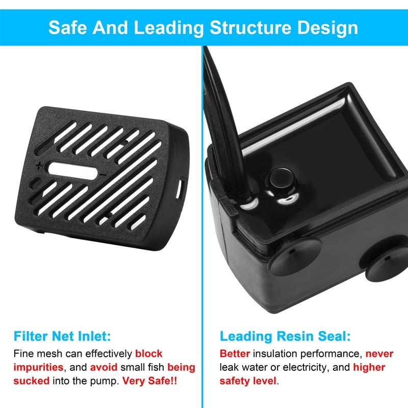 DaToo 50GPH 3W Small Submersible Water Pump Mini Fountain Pump Ultra Quiet For Aquarium Fish Tank Pond Statuary Hydroponics - Image 4