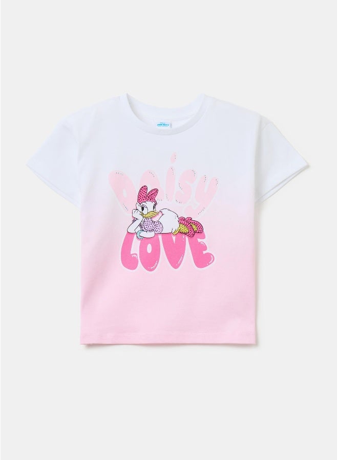 Ovs T-shirt with diamantÃ©s and Daisy Duck print - Image 1