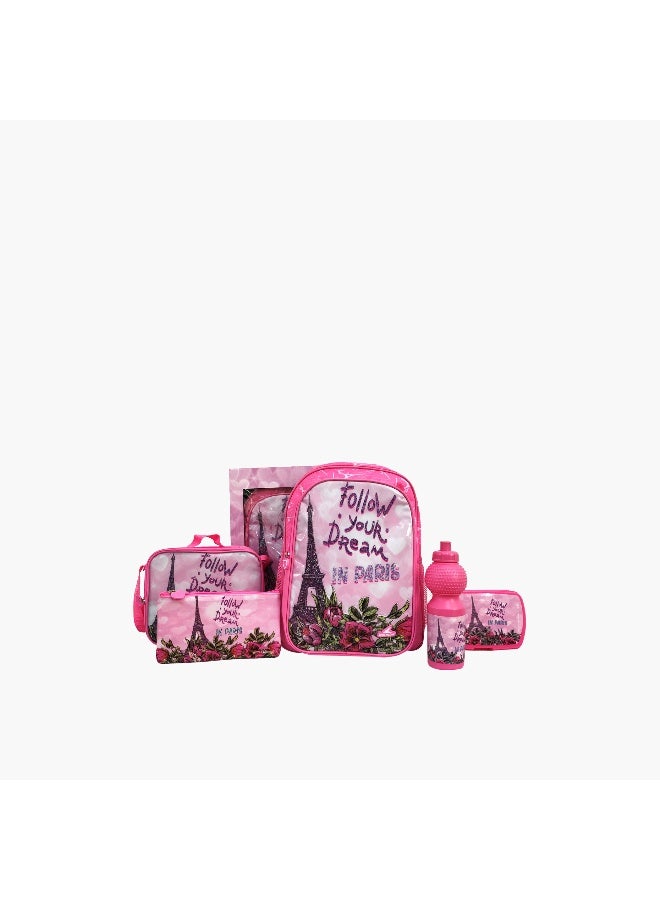 Royal Falcon Graphic Print 5-Piece Backpack Set - Image 2