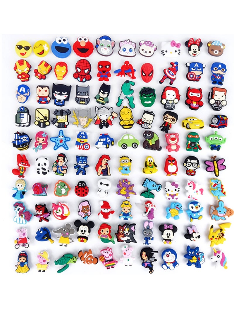 KASTWAVE Crocs Shoes Decoration, Shoe Decoration Charms, Anime Multiple Styles, Mixed PVC Shoe Charms for Shoes Silicone Wristbands for Hole Hole Shoe Buckle Party Gift for Kids and Teens Girls 100 Pcs - Image 2