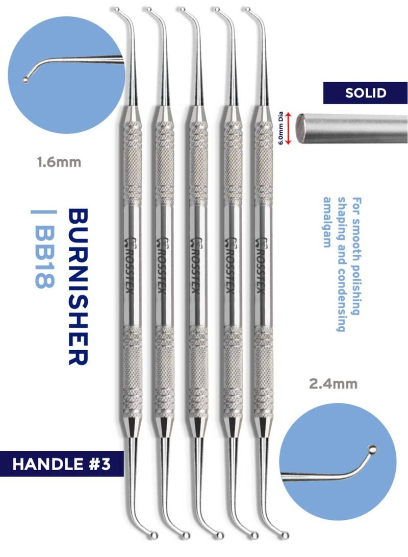 Dental Instruments Burnishers Ball Fig 18 Filling Tool 5 Pcs