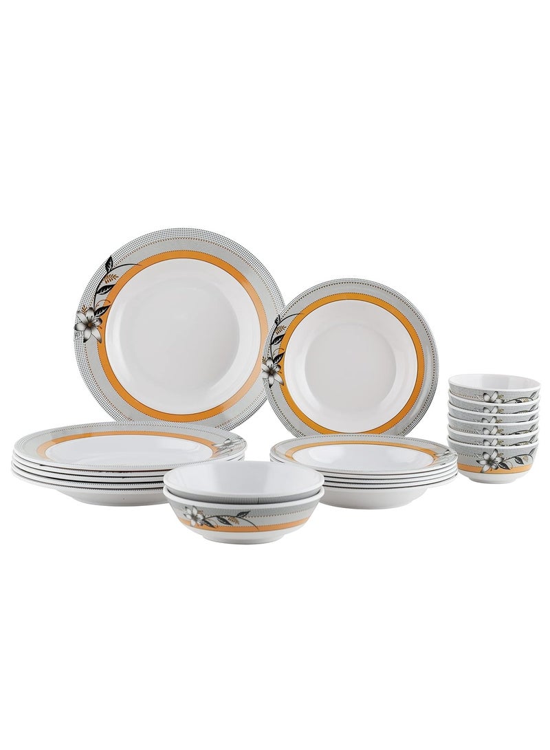 AKDC Royalford 20 pcs Melamine Ware Dinner Set, White, RF7437 - Image 2