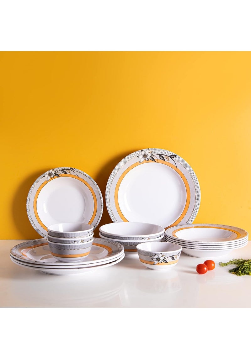 AKDC Royalford 20 pcs Melamine Ware Dinner Set, White, RF7437 - Image 1