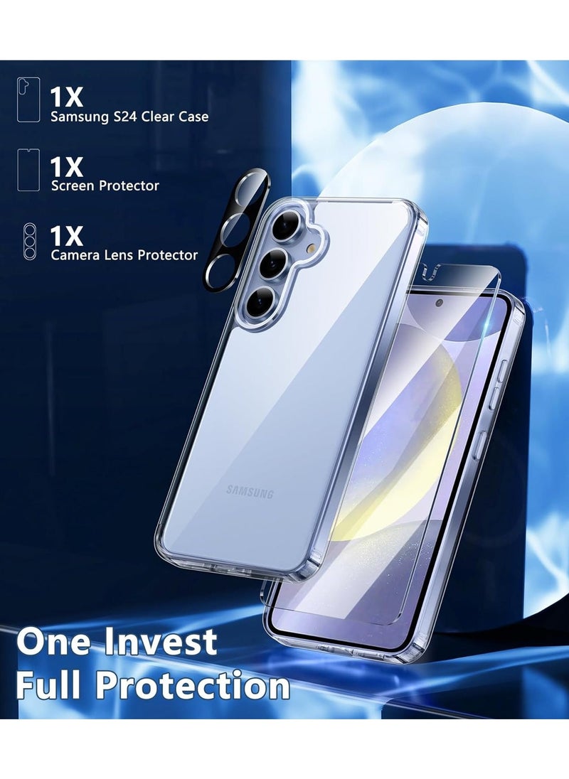Raxoom Samsung Galaxy S24 Case: Clear Slim Shockproof Cell Phone Protective Cover | Anti Yellowing Scratch Proof Drop Proof Tough 5G Mobile Phone Protection Bumper - Image 3
