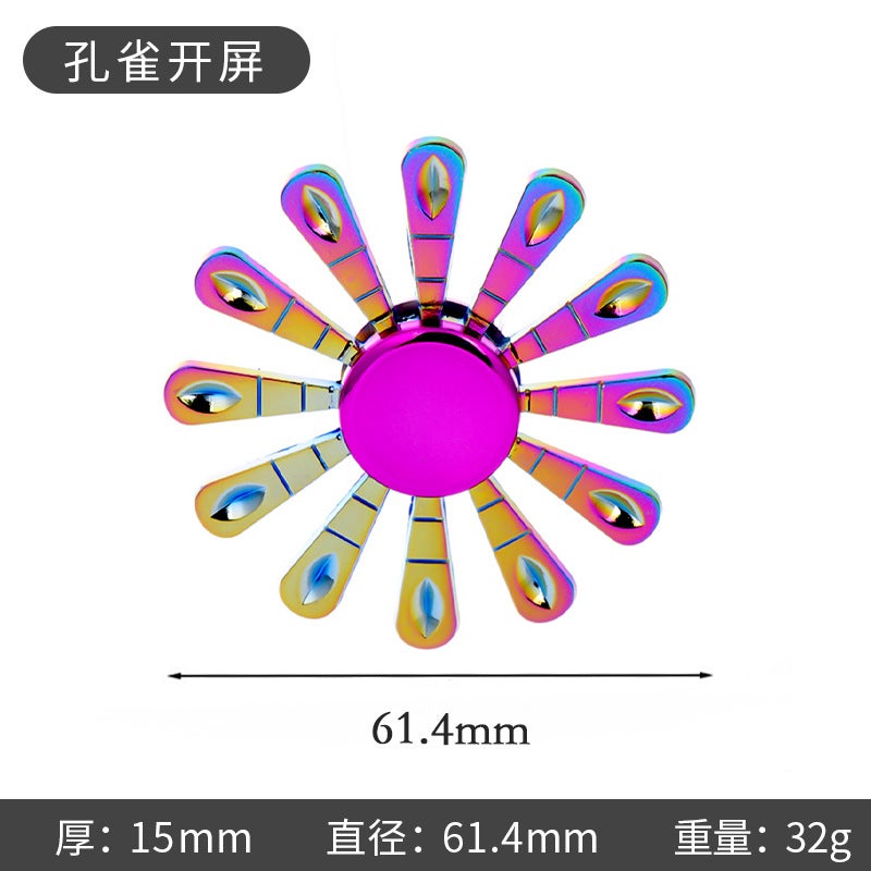 New Colorful Alloy Fingertip Gyro Decompression Artifact Finger Gyro Stall Internet Celebrity Decompression Small Toy - Image 1