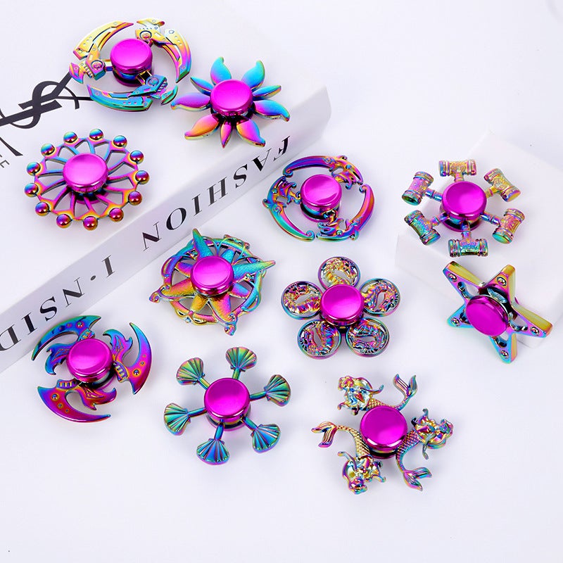 New Colorful Alloy Fingertip Gyro Decompression Artifact Finger Gyro Stall Internet Celebrity Decompression Small Toy - Image 4