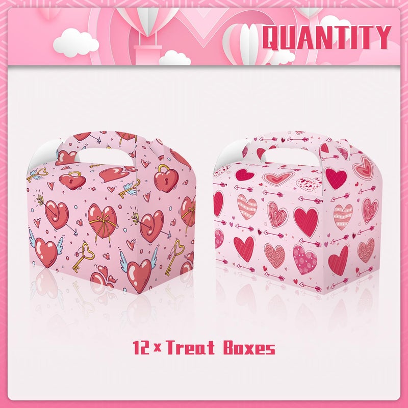 Cptbag 12 Pack Valentine'S Day Party Favors Boxes Valentine'S Day Candy Goodie Boxes Love Heart Boxes Gift Treat Boxes For Valentines Day Mothers Day Anniversary Wedding Party Decorations - Image 2