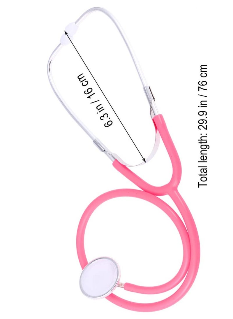 مخطوطات سماعة طبية حقيقية تعمل برأسين للأطفال، لعبة استماع لنبضات القلب، هدايا عملية - وردي - Image 2