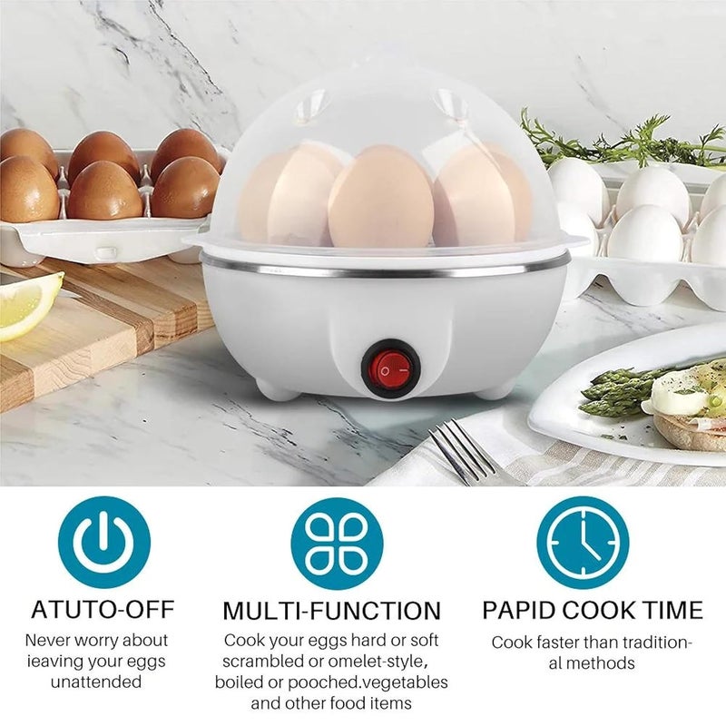 Sument Egg Boiler Poacher Electric Steamer Rapid 7 Eggs Capacity Cooker with 3 Boiling Modes Overheat Protection for Quick Hard Boiled Poached Scrambled Eggs Vegetable Steamers Tray BPAFree - Image 3