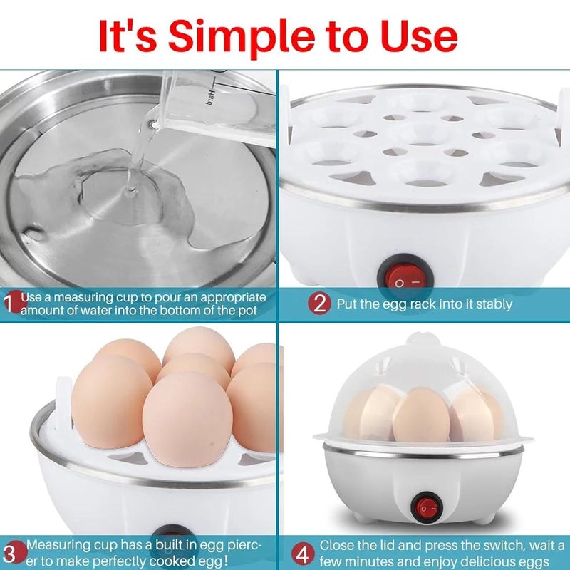 Sument Egg Boiler Poacher Electric Steamer Rapid 7 Eggs Capacity Cooker with 3 Boiling Modes Overheat Protection for Quick Hard Boiled Poached Scrambled Eggs Vegetable Steamers Tray BPAFree - Image 4