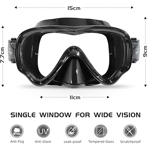 Seago Swim Goggles Snorkel Mask Diving Scuba Mask Snorkeling Goggles for Kids Boys Girls Youth AntiFog 180 Clear View Kids Pool Underwater Swimming Goggles with Nose Cover Snorkel Swim Equipment - Image 3